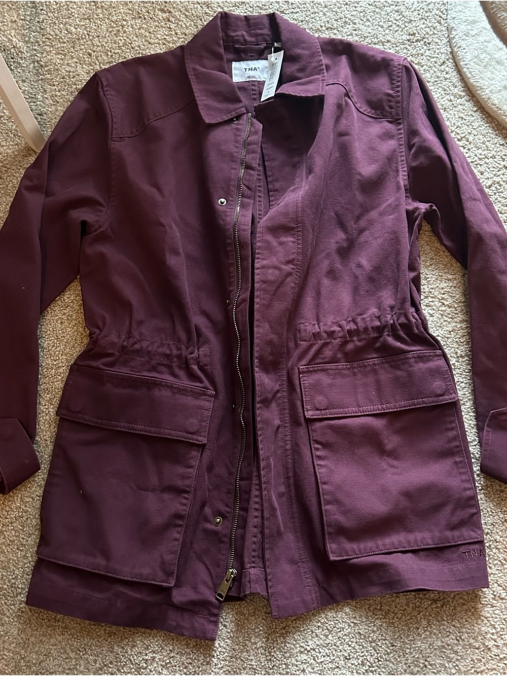 Aritzia TNA Burgundy Utility Jacket